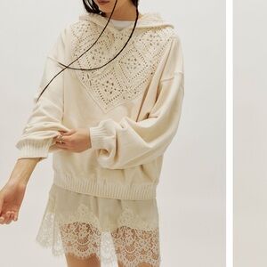 Free People Jocelyn Crochet Hoodie, XS